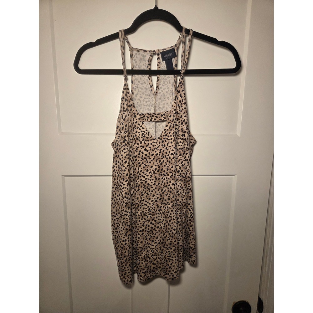 Daytrip Leopard Print Halter Tank Top‎ Womens Small Brown Black Animal Print
